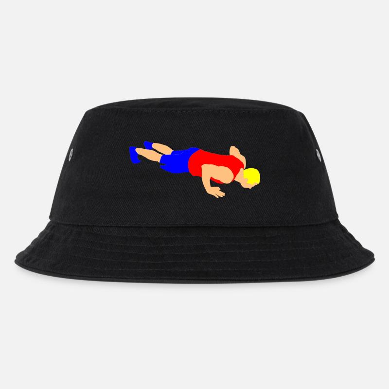 Liegestütz - Kinder Bucket Hat - Schwarz