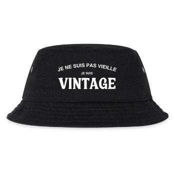 Je ne suis pas vieille je suis vintage - Bob Enfant - noir - Devant