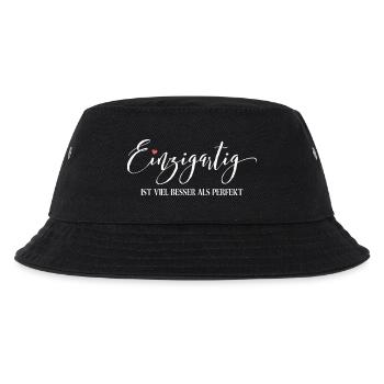 Einzigartig ist viel besser als Perfekt - Kinder Bucket Hat - Schwarz - Vorne