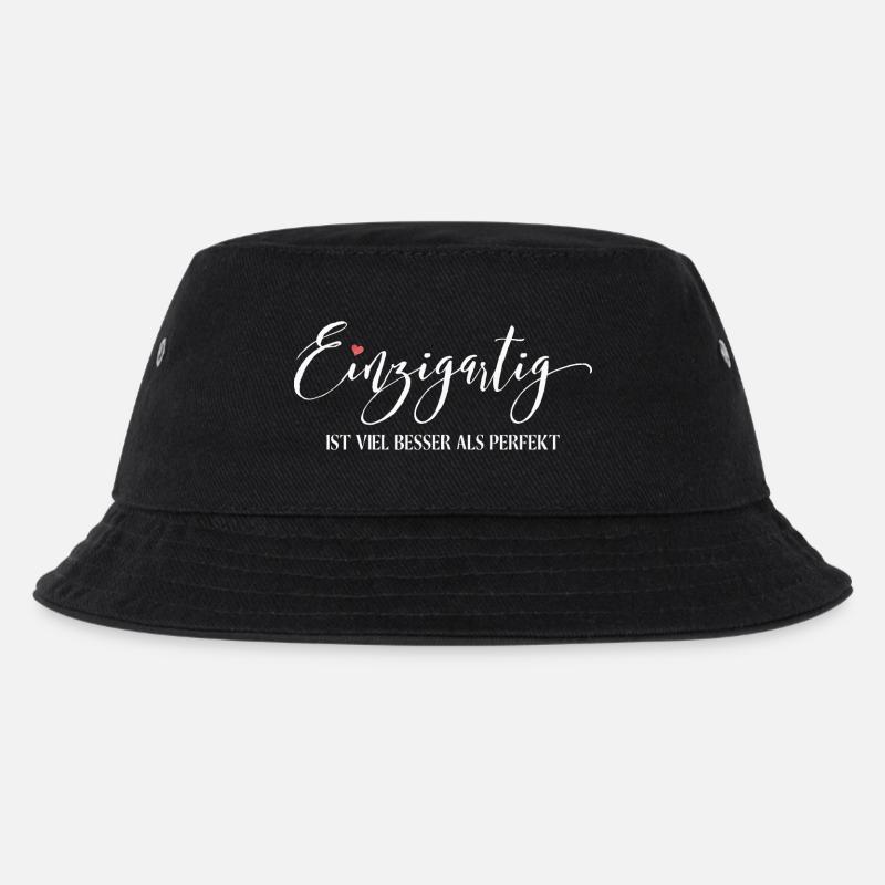 Einzigartig ist viel besser als Perfekt - Kinder Bucket Hat - Schwarz