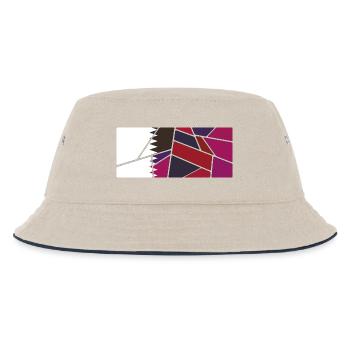 Katar als Katar - Kinder Bucket Hat - Natur/Navy - Vorne