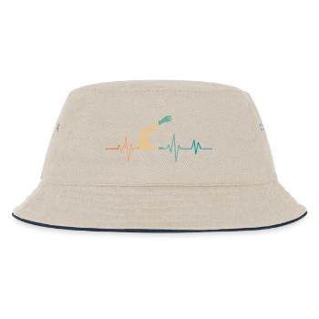 Retro Heartbeat Roboterarm - Kinder Bucket Hat - Natur/Navy - Vorne