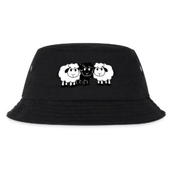 Schwarzes Schaf 3 Freunde Team Crew Schäfchen Süß - Kinder Bucket Hat - Schwarz - Vorne