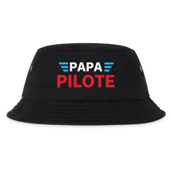 Pilot Papa - Papa Geschenk - Kinder Bucket Hat - Schwarz - Vorne