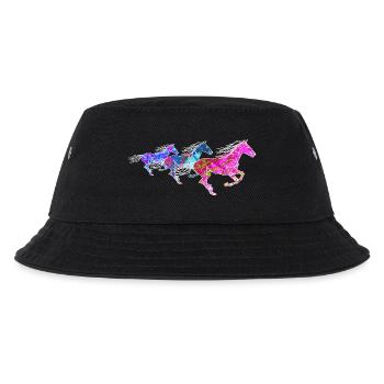 Chevaux sauvages rose bleu amoureux du cheval au galop - Bob Enfant - noir - Devant