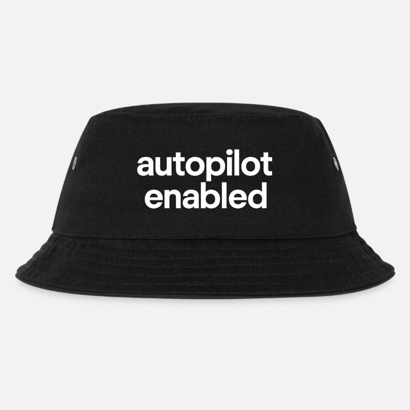 autopilot enabled - Kinder Bucket Hat - Schwarz