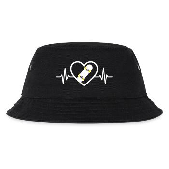 Skateboarding Herz Sport Urban Street Leidenschaft - Kinder Bucket Hat - Schwarz - Vorne