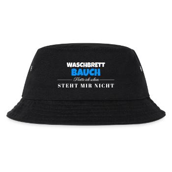 Waschbrett Bauch Spruch – Steht Mir Nicht - Kinder Bucket Hat - Schwarz - Vorne