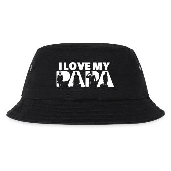 Ich liebe meinen Papa Pilot Luftfahrt Vaterschaft Pilot Pilot Papa - Kinder Bucket Hat - Schwarz - Vorne
