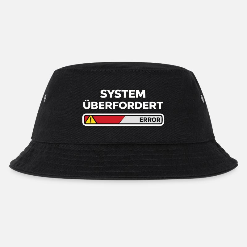 System überfordert Error - Kinder Bucket Hat - Schwarz