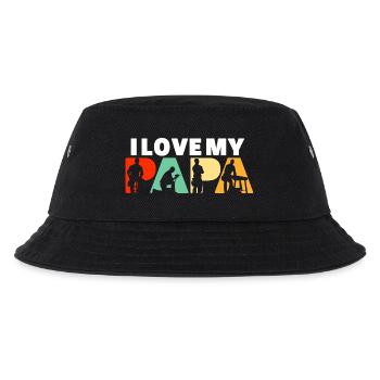 I Love My Papa Carpenter Woodworker Silhouette - Kids’ Bucket Hat - black - Front