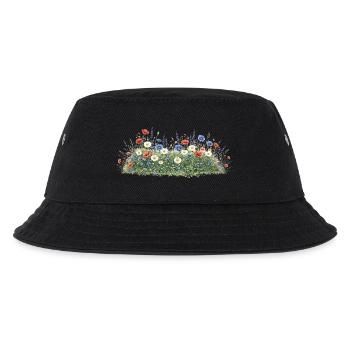 Bunte Wildblumenwiese mit Margeriten - Kinder Bucket Hat - Schwarz - Vorne
