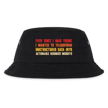 Seit meiner Kindheit wollte ich Daten transformieren - Kinder Bucket Hat - Schwarz - Vorne