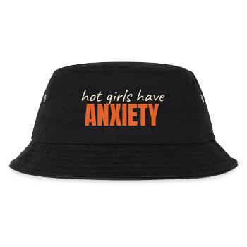 Hot Girls Have ANXIETY lustiger Spruch trendy - Kinder Bucket Hat - Schwarz - Vorne