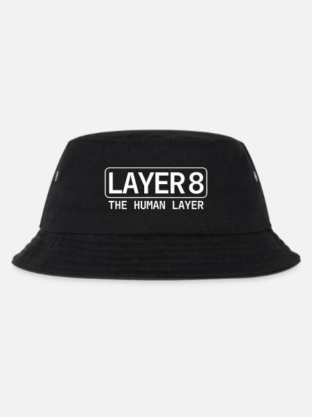 Layer 8 – The Human Layer IT Design - Kinder Bucket Hat - Schwarz