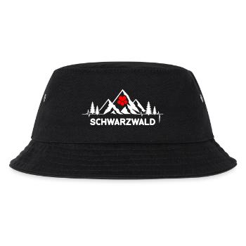 Schwarzwald mit Herzschlag und Herz Hut Berge - Kinder Bucket Hat - Schwarz - Vorne