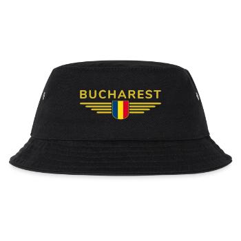 Bukarest T Shirt für Rumänien Fans Outfit - Kinder Bucket Hat - Schwarz - Vorne