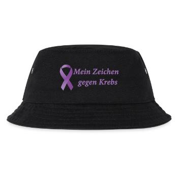 Zeichen gegen Krebs - Kinder Bucket Hat - Schwarz - Vorne