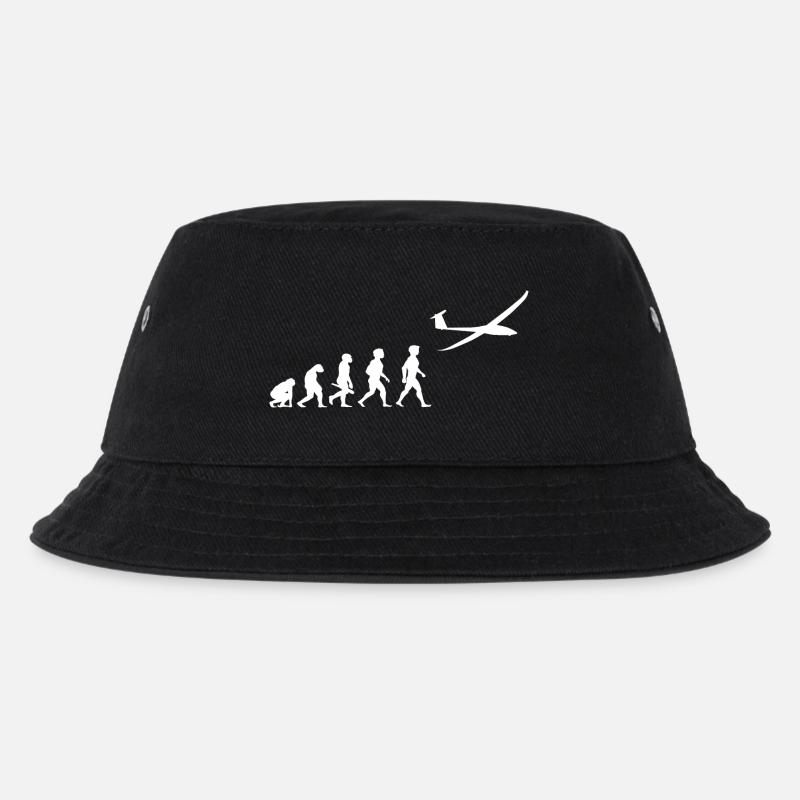Evolution Segelflugzeug Segelflieger Flugzeug - Kinder Bucket Hat - Schwarz