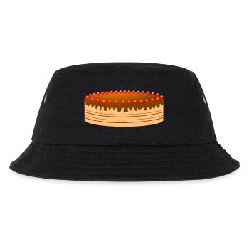 Chocolate cake with red sugar pearls - Kids’ Bucket Hat - black - Front