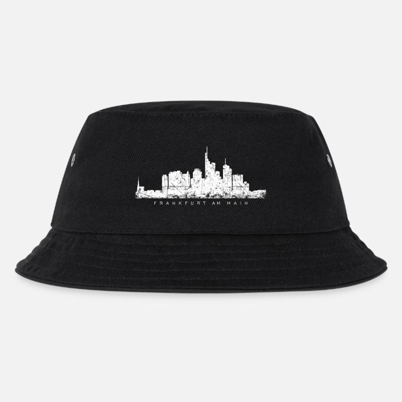 Frankfurter Skyline (Vintage/Weiß) Frankfurt Main - Kinder Bucket Hat - Schwarz