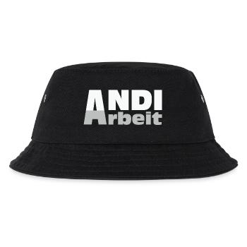Andi Arbeit - An die Arbeit, Andreas, Andi, Andrea - Kinder Bucket Hat - Schwarz - Vorne