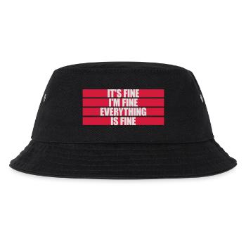 everything is fine Zitat - Kinder Bucket Hat - Schwarz - Vorne