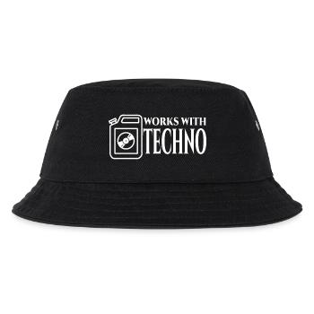 Techno - Kinder Bucket Hat - Schwarz - Vorne