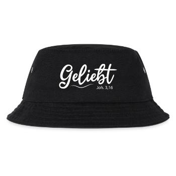 Geliebt, Bibelvers - Kinder Bucket Hat - Schwarz - Vorne