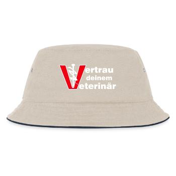 Veterinär Vertrauen Tierarzt Vet - Kinder Bucket Hat - Natur/Navy - Vorne