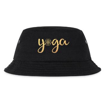 Yoga Yogi Handwriting Flower of Life Energy om - Kids’ Bucket Hat - black - Front