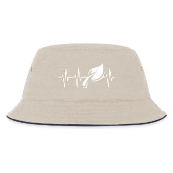 heartbeat, green, leaf, forest, icon, pulse, graphic - Kids’ Bucket Hat - ecru/navy - Front