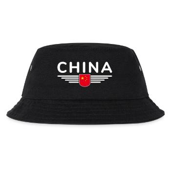 Ich liebe China, Design T-Shirt Outfit - Kinder Bucket Hat - Schwarz - Vorne