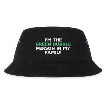 Ich bin die Person mit der grünen Blase in meiner Familie - Kinder Bucket Hat - Schwarz - Vorne