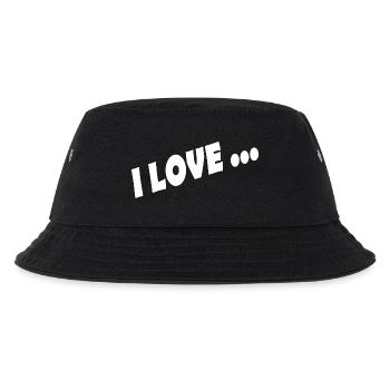 I LOVE ... - Kinder Bucket Hat - Schwarz - Vorne