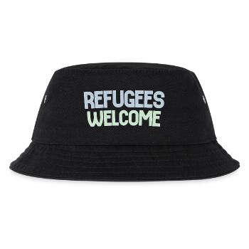 Flüchtlinge willkommen retro - Kinder Bucket Hat - Schwarz - Vorne