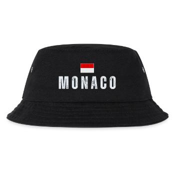 Monaco-Flagge, monegassischer Stolz - Kinder Bucket Hat - Schwarz - Vorne