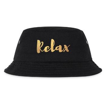 Yoga Relax Gold Handschrift Meditation exklusiv om - Kinder Bucket Hat - Schwarz - Vorne