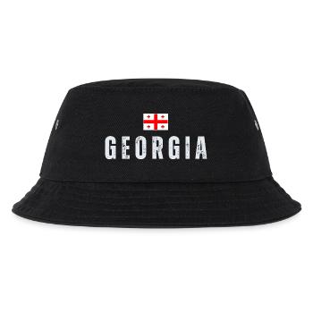 Georgische Flagge, georgischer Patriot - Kinder Bucket Hat - Schwarz - Vorne