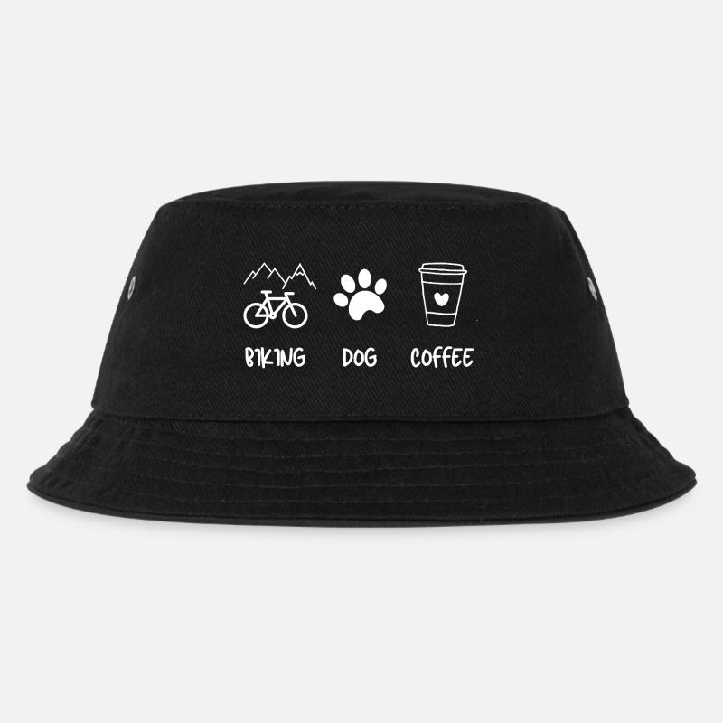 Cyclist Dog Kaffee - Kinder Bucket Hat - Schwarz