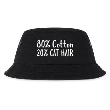 Lustiger Katzenslogan 80 % Baumwolle 20 % Katzenhaar - Kinder Bucket Hat - Schwarz - Vorne