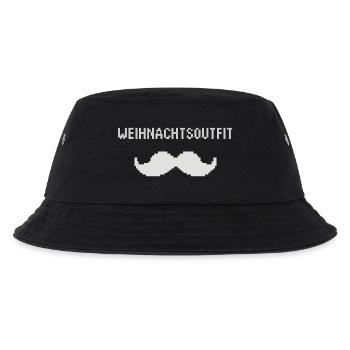 Pixel Weihnachtsoutfit Schnurrbart - Kinder Bucket Hat - Schwarz - Vorne
