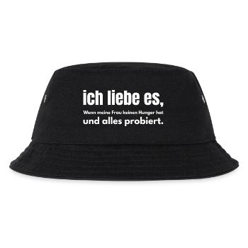 Ich liebe es, wenn meine Frau keinen Hunger hat - Kinder Bucket Hat - Schwarz - Vorne