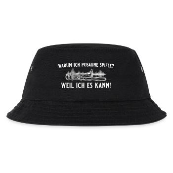 Posaune spielen? Weil ich es kann! – Posaunist - Kinder Bucket Hat - Schwarz - Vorne