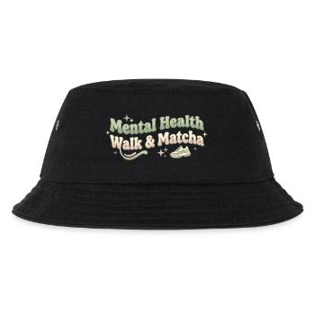 Matcha Walk Tee Spaziergang Trend Grüntee - Kinder Bucket Hat - Schwarz - Vorne