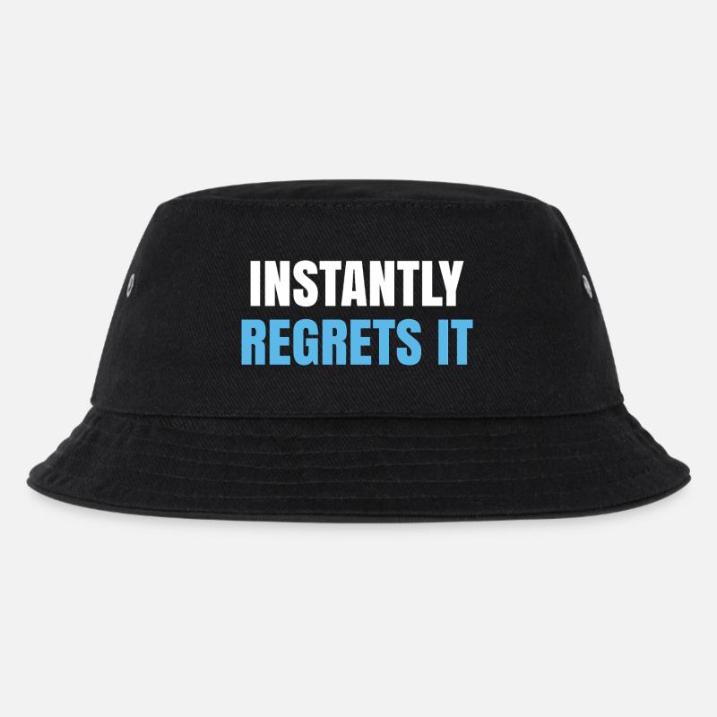 Instantly Regrets It - Kids’ Bucket Hat - black