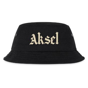 Aksel Fraktur Schrift - Kinder Bucket Hat - Schwarz - Vorne
