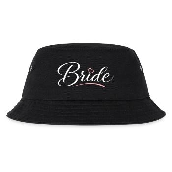Bridal lettering with heart - Kids’ Bucket Hat - black - Front