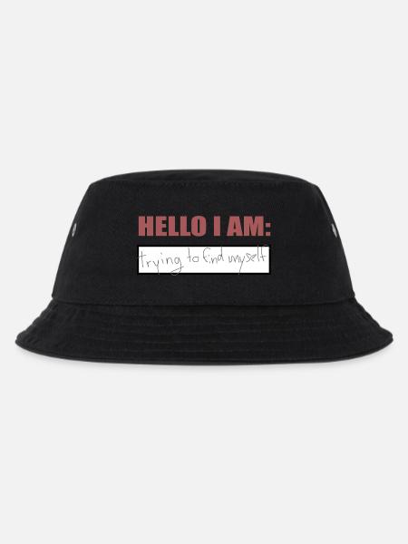 Hello I am - Kinder Bucket Hat - Schwarz