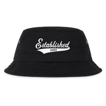 Established 2002 (year of birth, birthday / White) - Kids’ Bucket Hat - black - Front